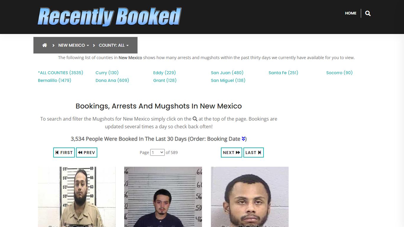 Recent bookings, Arrests, Mugshots in New Mexico - Recently Booked
