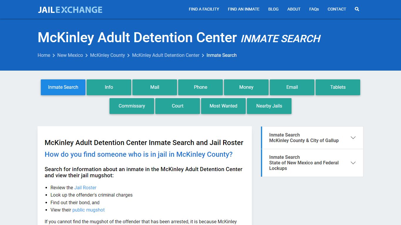 McKinley Adult Detention Center Inmate Search - Jail Exchange